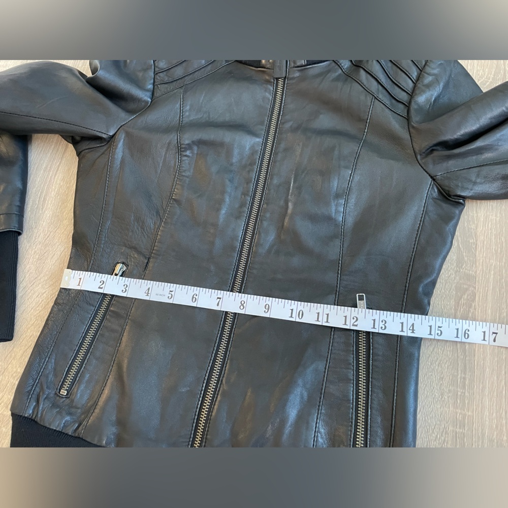 MACKAGE Artzia Genuine Lamb Black Leather Moto Jacket. XS - Picture 14 of 16